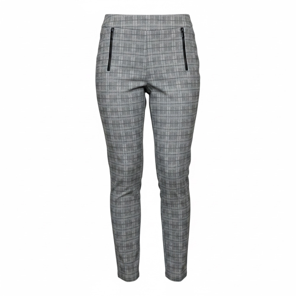Calvin Klein Women's Plaid Stretch Pull-On Skinny Ankle Pants with Zipper Pocket